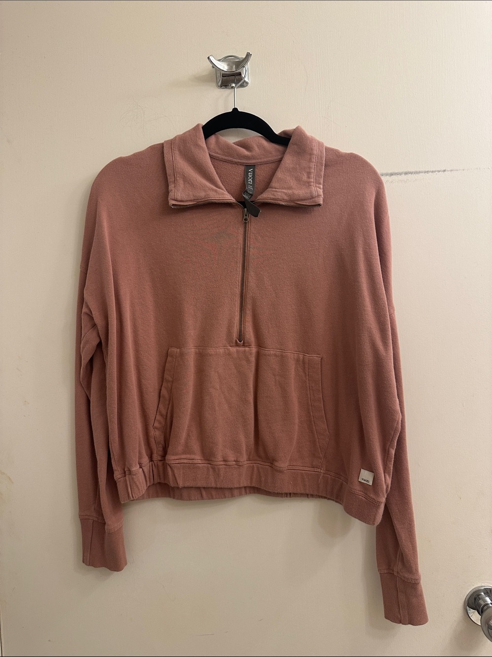 Vuori Women's Sunnyside Half Zip Dusty Rose Athleisure Yoga Lounge Small